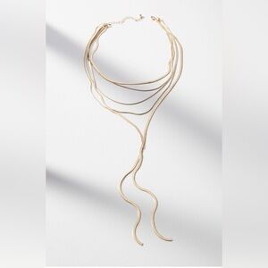 Anthropologie Lyons Layered Y Necklace in Gold